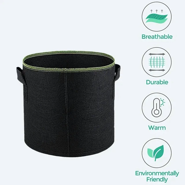 Alt view image 5 of 7 - Fabric Plant Pots Grow Bags 3/5/7/10 Gallon Gardening Vegetable Tomato Strawberry Growing Planter Garden Potato Planting Pots