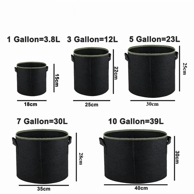 Alt view image 7 of 7 - Fabric Plant Pots Grow Bags 3/5/7/10 Gallon Gardening Vegetable Tomato Strawberry Growing Planter Garden Potato Planting Pots