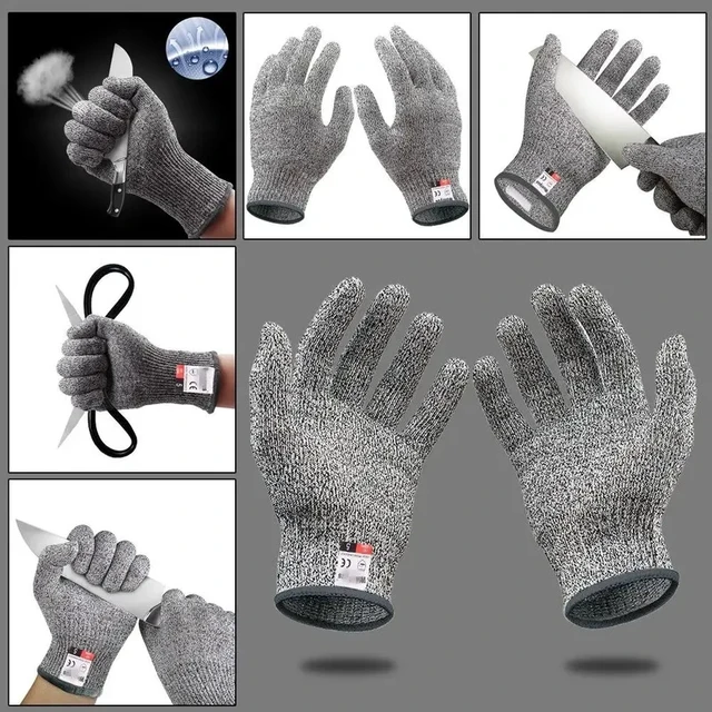 Alt view image 3 of 7 - HPPE Level 5 Safety Anti Cut Gloves High-strength Industry Kitchen Gardening Anti-Scratch Anti-cut Glass Cutting Multi-Purpose