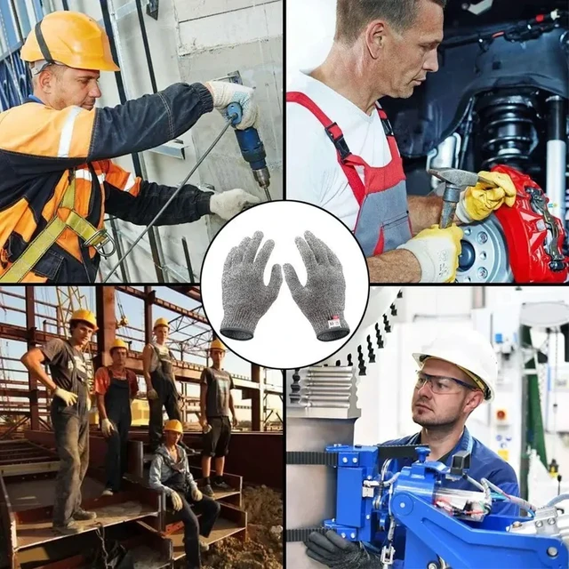 Alt view image 5 of 7 - HPPE Level 5 Safety Anti Cut Gloves High-strength Industry Kitchen Gardening Anti-Scratch Anti-cut Glass Cutting Multi-Purpose