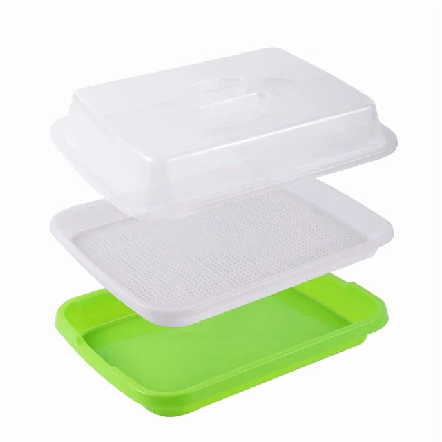 Alt view image 6 of 7 - Germination Tray Tray Seed Germination Tray Seedling Tray Wheatgrass Seed Planting Soilless Cultivation Planting Pot