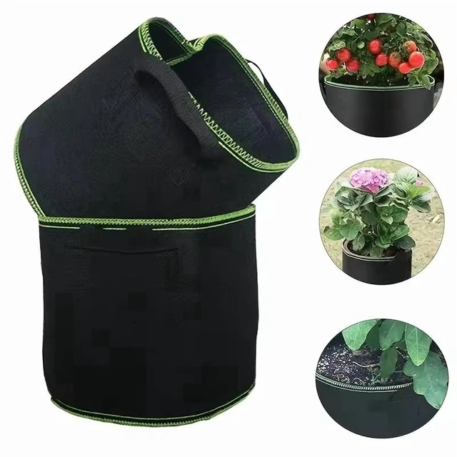 Alt view image 3 of 7 - 3-5PCS Non-Woven Grow Bags Aeration Fabric Pots with Handles Flower Pot Vegetable/Flower/Plant Grow Bags 3/5/7/10/15/20 Gallon