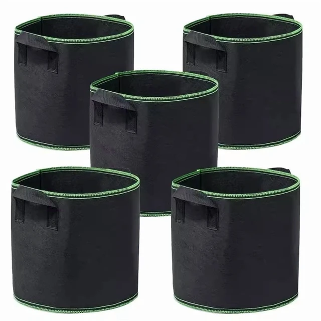 Alt view image 2 of 7 - 3-5PCS Non-Woven Grow Bags Aeration Fabric Pots with Handles Flower Pot Vegetable/Flower/Plant Grow Bags 3/5/7/10/15/20 Gallon