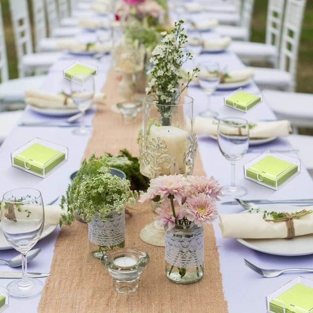 Alt view image 4 of 7 - 1pc square acrylic napkin holder transparent tabletop tissue box for home restaurant dining decor & Storage