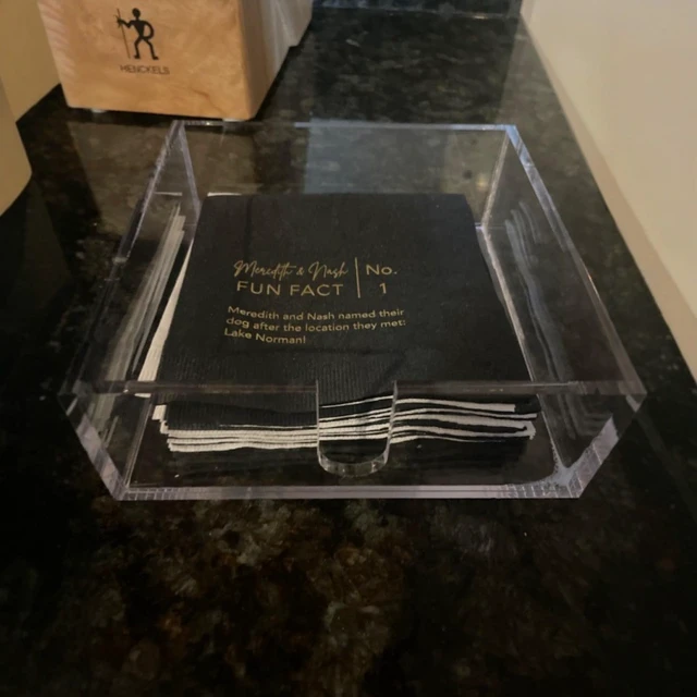 Alt view image 7 of 7 - 1pc square acrylic napkin holder transparent tabletop tissue box for home restaurant dining decor & Storage