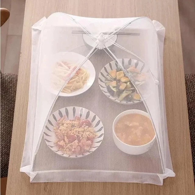 Alt view image 2 of 6 - Food Cover Mesh Folding Washable Flies Tables Cover Insect Proof Protective Dish Covers Home Kitchen Storage Accessaries