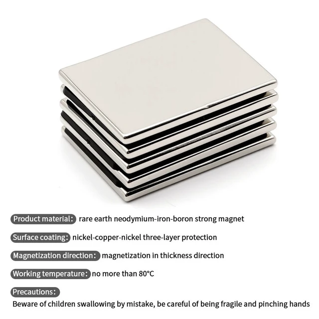 Alt view image 4 of 7 - 40x30x3mm Super Strong Neodymium Magnet N35 NdfeB Permanent Magnetic imanes Block Powerful Magnets Refrigerator
