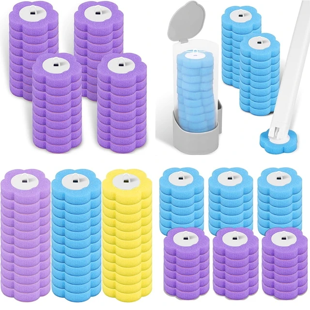 Alt view image 2 of 7 - Disposable Toilet Brush Cleaner With Long Handle Bathroom Cleaning Brush With Replaceable Brush Head Toilet Bathroom Accessories