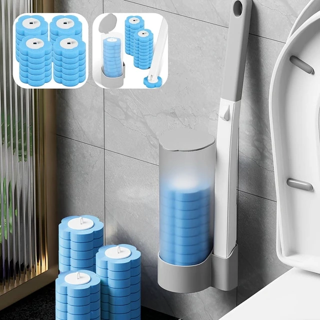 Alt view image 3 of 7 - Disposable Toilet Brush Cleaner With Long Handle Bathroom Cleaning Brush With Replaceable Brush Head Toilet Bathroom Accessories