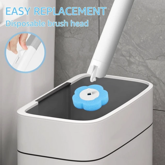 Alt view image 5 of 7 - Disposable Toilet Brush Cleaner With Long Handle Bathroom Cleaning Brush With Replaceable Brush Head Toilet Bathroom Accessories