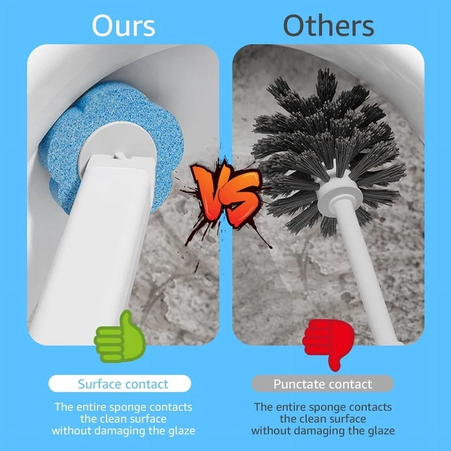 Alt view image 6 of 7 - Disposable Toilet Brush Cleaner With Long Handle Bathroom Cleaning Brush With Replaceable Brush Head Toilet Bathroom Accessories