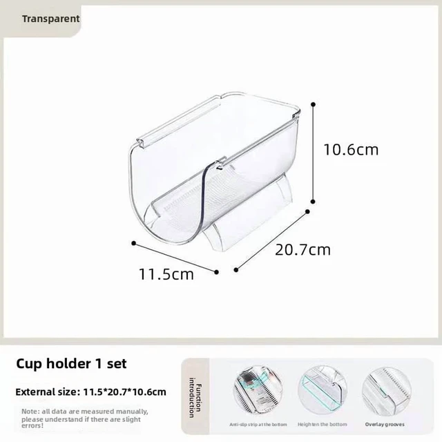 Alt view image 7 of 7 - Stackable Cup Holder Organizer for Refrigerator Rotation Wine/Water Bottle Rack Kitchen Pantry Space-Saving Storage Shelf
