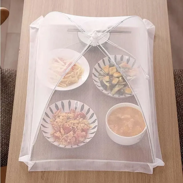 Alt view image 2 of 6 - Food Cover Mesh Folding Washable Flies Tables Cover Insect Proof Protective Dish Covers Home Kitchen Storage Accessaries