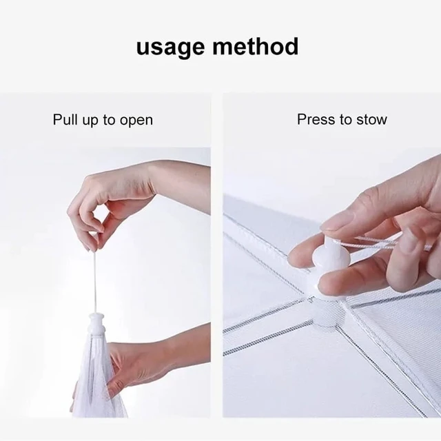 Alt view image 5 of 6 - Food Cover Mesh Folding Washable Flies Tables Cover Insect Proof Protective Dish Covers Home Kitchen Storage Accessaries