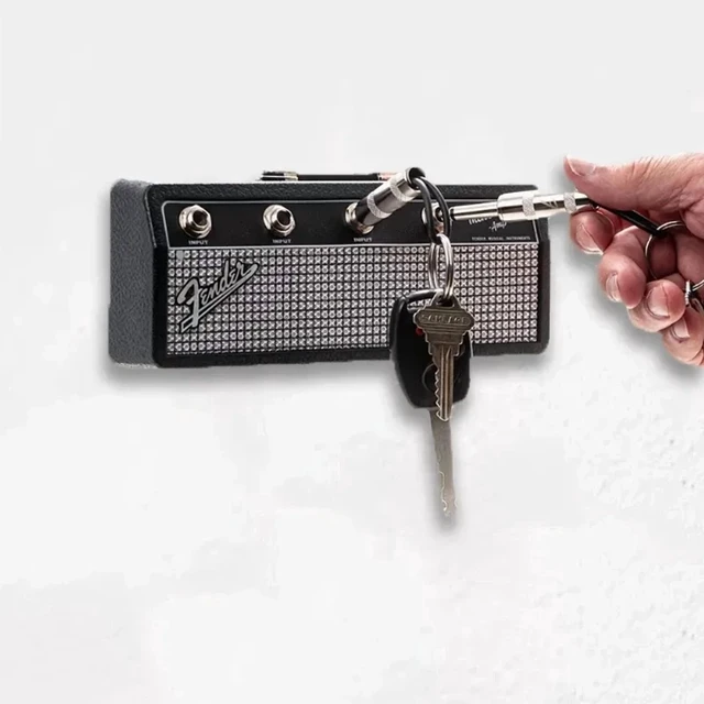Alt view image 2 of 7 - Creative Fender Radio Plugs Key Holder Retro Wall Mounting Keys Holder Jack Zinc Alloy Key Organizer Music Key Storage Frame