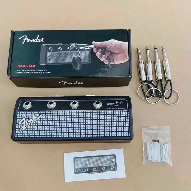 Alt view image 4 of 7 - Creative Fender Radio Plugs Key Holder Retro Wall Mounting Keys Holder Jack Zinc Alloy Key Organizer Music Key Storage Frame