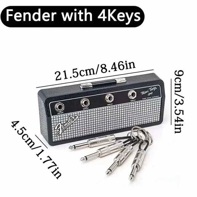 Alt view image 5 of 7 - Creative Fender Radio Plugs Key Holder Retro Wall Mounting Keys Holder Jack Zinc Alloy Key Organizer Music Key Storage Frame