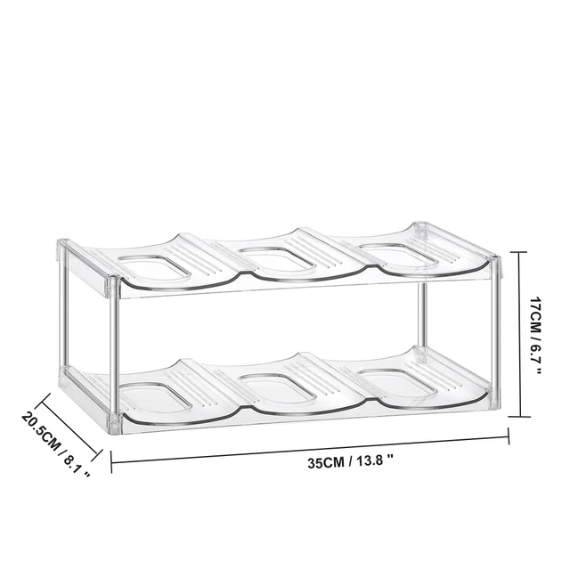 Main image of 3 Tier Stackable Water Bottle Organizer Holder for Cabinet Plastic Clear Wine Rack Kitchen Storage Holder For Wine Drink Bottles