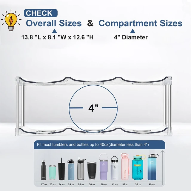 Alt view image 3 of 7 - 3 Tier Stackable Water Bottle Organizer Holder for Cabinet Plastic Clear Wine Rack Kitchen Storage Holder For Wine Drink Bottles