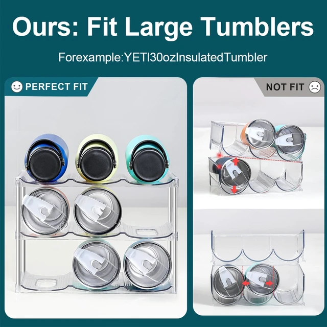 Alt view image 5 of 7 - 3 Tier Stackable Water Bottle Organizer Holder for Cabinet Plastic Clear Wine Rack Kitchen Storage Holder For Wine Drink Bottles