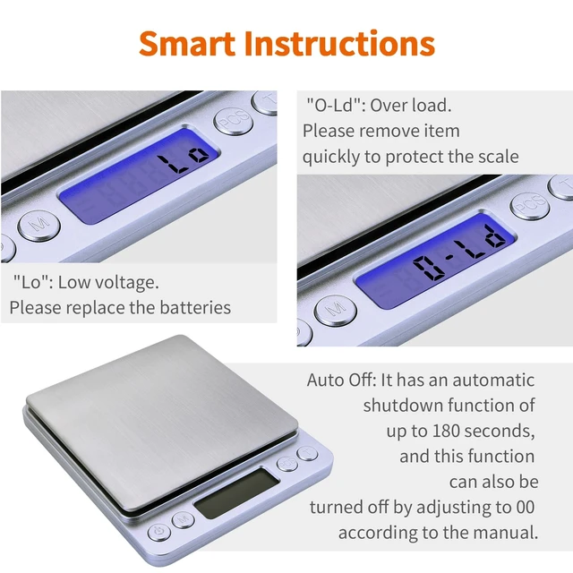Alt view image 6 of 7 - Gram Scale,Capacity 3000g Accuracy 0.1g Mini Food Scales Digital Weight Grams and Oz,Small Kitchen High Precision for Espresso,Baking,Jewelry,Soap Making,Silver