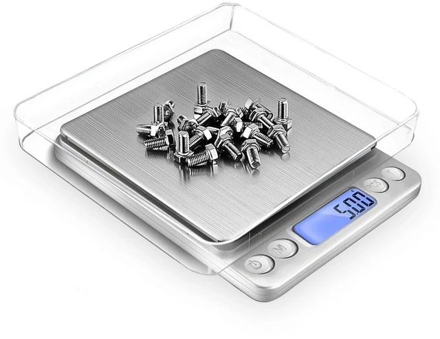 Main image of Digital Gram Scale 500g 0.1g Food Scale, High Accuracy Kitchen Scale, Multifunctional Stainless Steel Mini Pocket Scale with LCD Display Tare Features, Silver