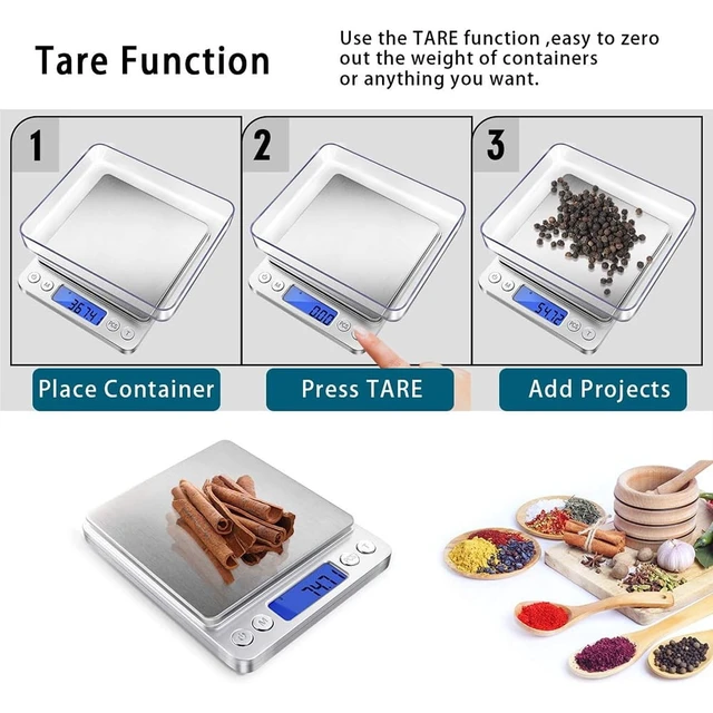 Alt view image 4 of 5 - Digital Gram Scale with 2 Trays, 2000g/ 0.1g Small Jewelry Scale, 9 Units Gram Scales Digital Weight Gram and Oz, Tare Function, Digital Herb Scale for Food