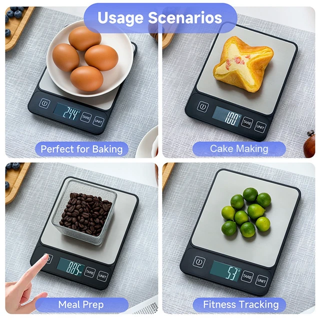 Alt view image 4 of 7 - Idealforce kitchen scale, Digital Kitchen Scale, 1g/0.01oz High Precision Precisely Measures Grams and Ounces for Baking and Cooking, Digital Scale for Food,Cooking, Baking, Weight Loss