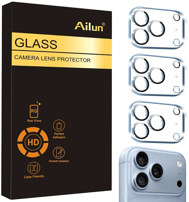 Main image of Ailun 3 Pack Camera Lens Protector for iPhone 18 Pro Max | Tempered Glass, Ultra HD, Anti-Scratch, Case Friendly, Sensor Protection