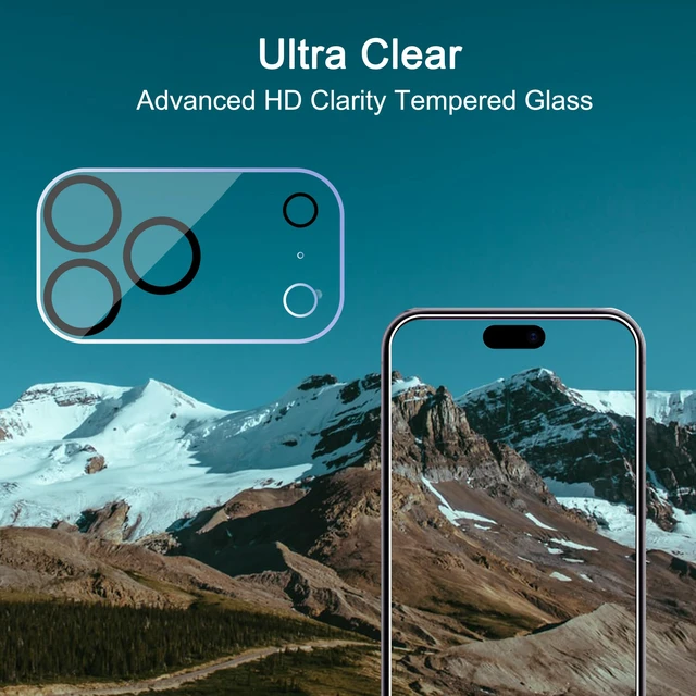 Alt view image 4 of 6 - Ailun 3 Pack Camera Lens Protector for iPhone 18 Pro Max | Tempered Glass, Ultra HD, Anti-Scratch, Case Friendly, Sensor Protection