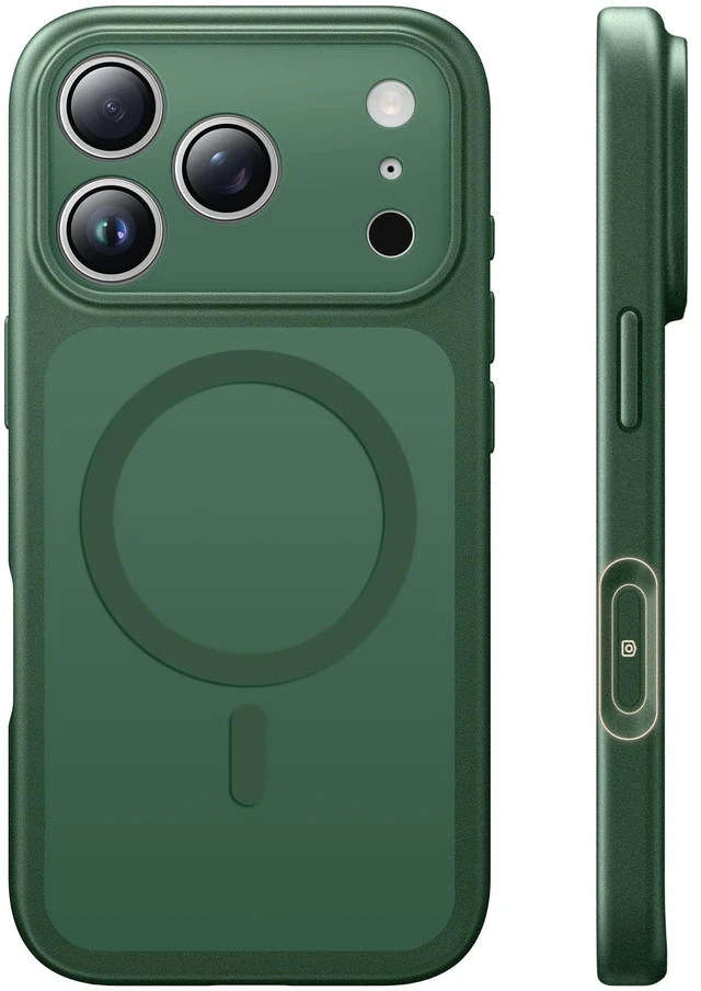 Main image of TAURI for iPhone 18 Pro Max Case, Compatible with MagSafe, Green | (Full Camera Protection) Camera Control Cover Military-Grade Protection Magnetic Phone Case for iPhone 18 ProMax
