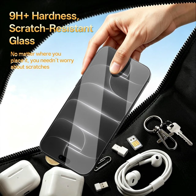Alt view image 6 of 7 - Milomdoi Privacy Screen Protector for iPhone 18 Pro Max, Tempered Glass | 3+3 Pack, 9H+ Hardness, Military Grade Shatterproof, Easy Installation, No Bubbles, Case Friendly, Camera Lens Protector