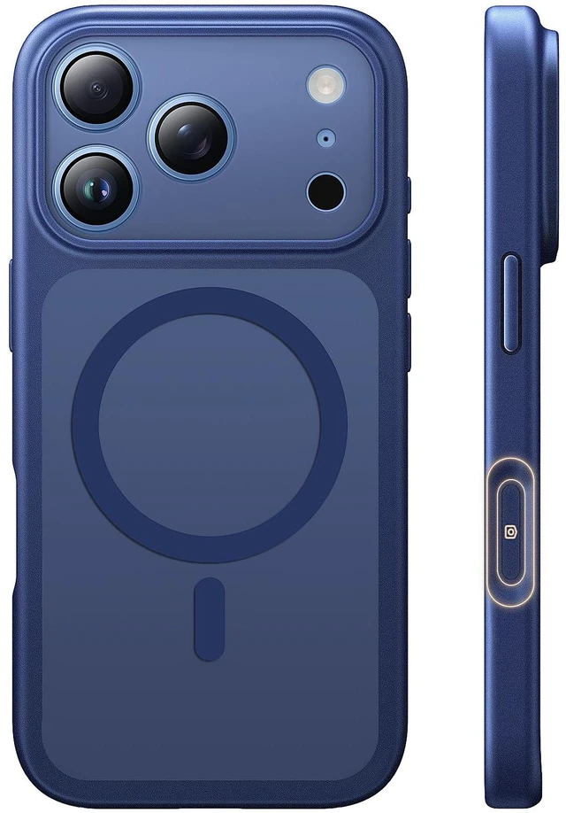 Main image of TAURI for iPhone 18 Pro Max Case, Compatible with MagSafe, Dark Blue | (Full Camera Protection) Camera Control Cover Military-Grade Protection Magnetic Phone Case for iPhone 18 ProMax