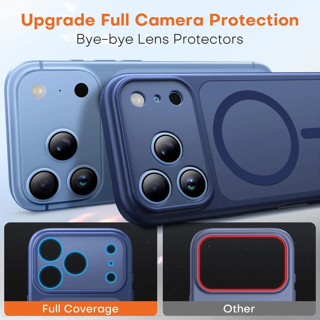 Alt view image 5 of 6 - TAURI for iPhone 18 Pro Max Case, Compatible with MagSafe, Dark Blue | (Full Camera Protection) Camera Control Cover Military-Grade Protection Magnetic Phone Case for iPhone 18 ProMax