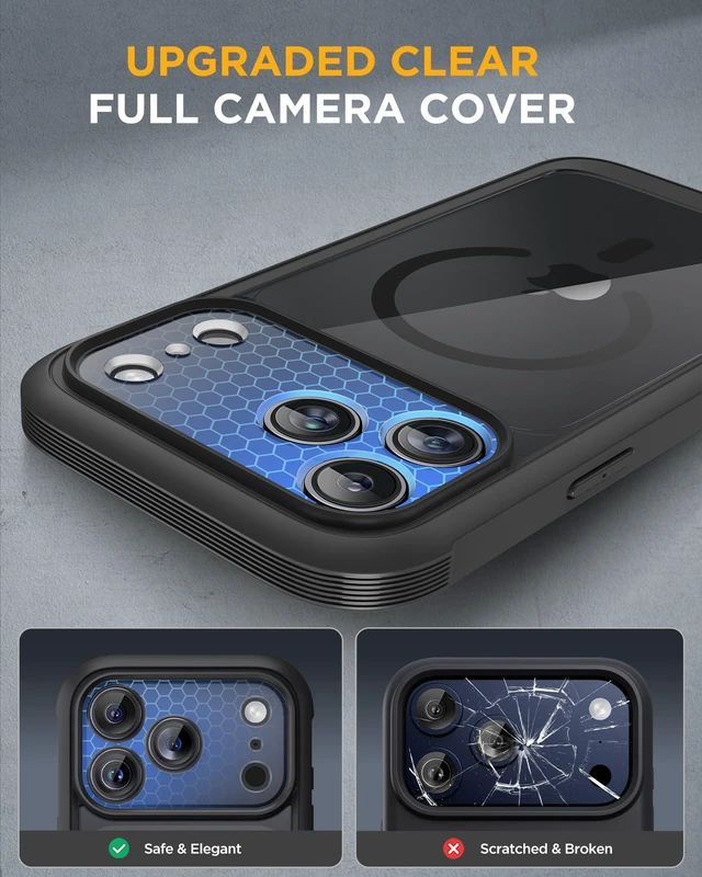 Alt view image 5 of 7 - Miracase for iPhone 18 Pro Max Case 6.9", Full Body Phone Protection, Black | Built-in Screen & Camera Protector | Magnetic with MagSafe | Military DropProof 18 ProMax Bumper with Camera Control