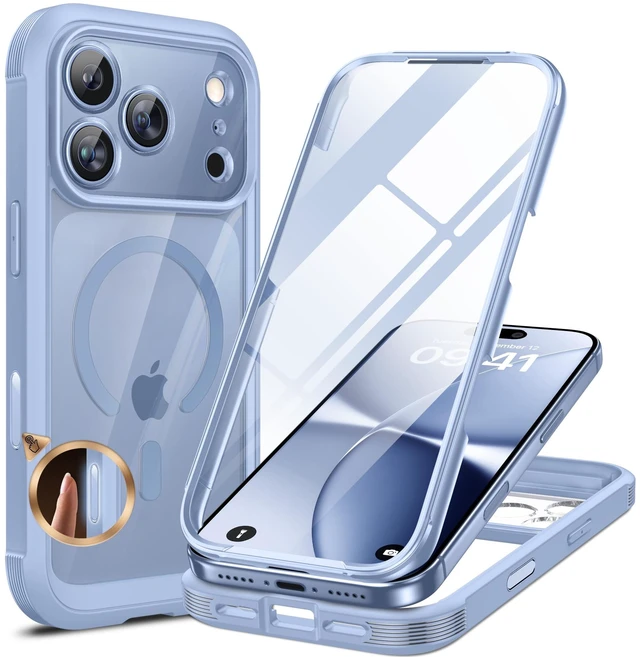 Main image of Miracase for iPhone 18 Pro Max Case Full Body Phone Protection-Glacier Blue | Built-in Screen & Camera Protector | Magnetic with MagSafe | Military DropProof 18 ProMax Bumper with Camera Control