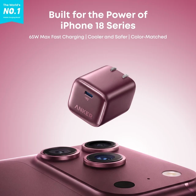 Alt view image 2 of 7 - Anker Nano Charger Neo, Dynamic 45W - 65W USB C Charger Block with 65W Max | Cooler Charging, 180° Foldable Plug, ActiveShield 4.0, Type C Charger, Fast Charging for iPhone 18/17 Pro/Pro Max, MacBook
