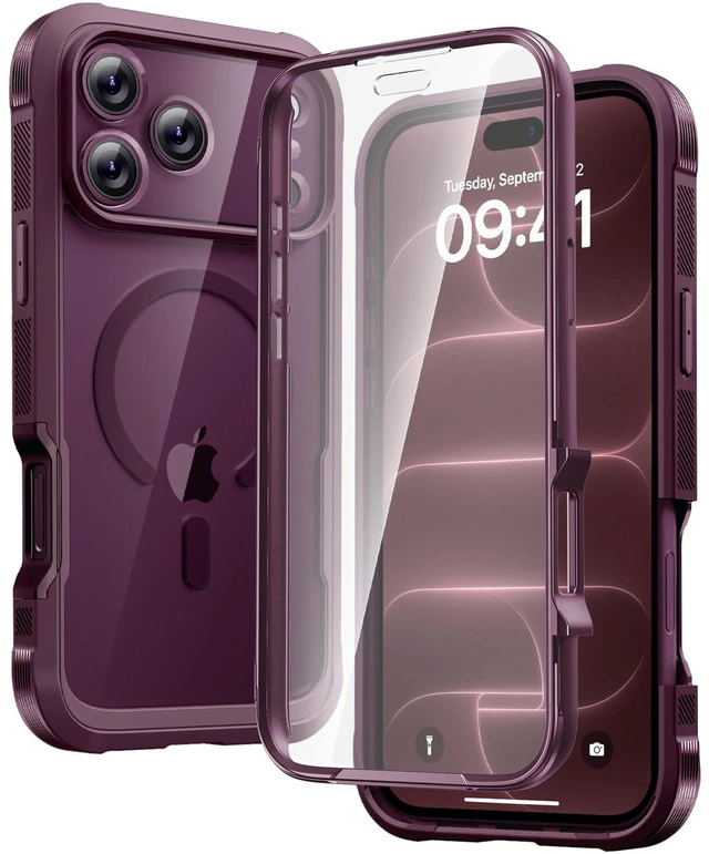 Main image of Diaclara Magnetic & Screen Protector for iPhone 18 Pro Max Case Burgundy | Fit for MagSafe, Builtin AntiScratch TouchSensitive Screen Protector, 360° DualLayer Rugged, MilGrade Drop Protection
