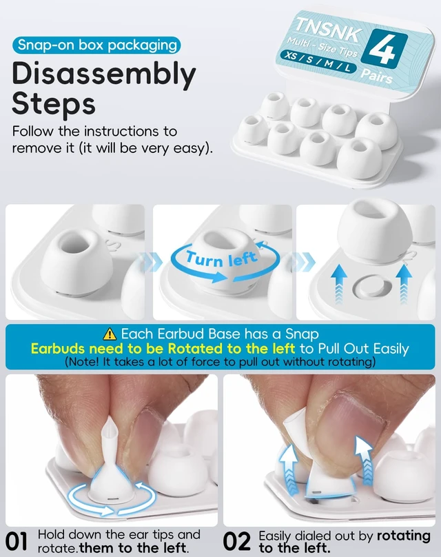 Alt view image 6 of 7 - TNSNK 4 Pairs Replacement Ear Tips for AirPods Pro 1st /2ndWhite | with Noise Reduction Hole,Built-in dust Guard Screen Silicone Ear Tips with Cleaning Pen