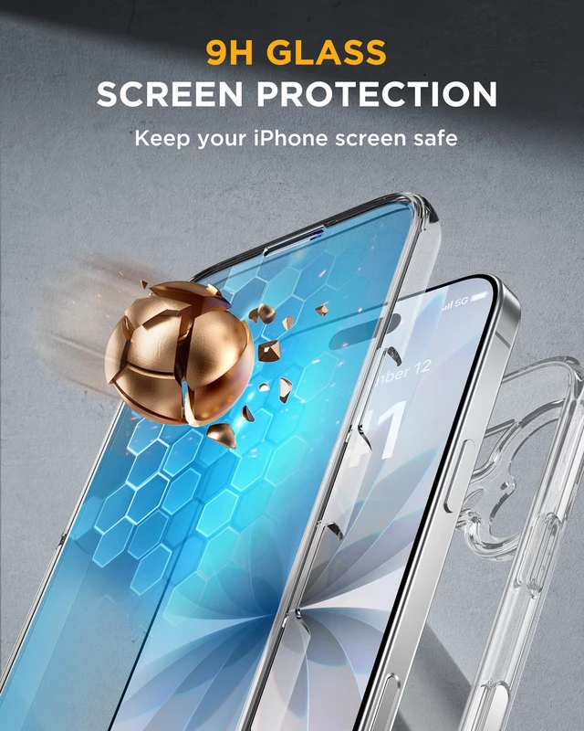 Alt view image 4 of 7 - miracase for iPhone 17 Case 6.3'', Full-Body Military Grade Drop Protection Outdoor Phone case with Built-in Glass Screen &Camera Control,Easy Installation,Compatible with MagSafe,Clear