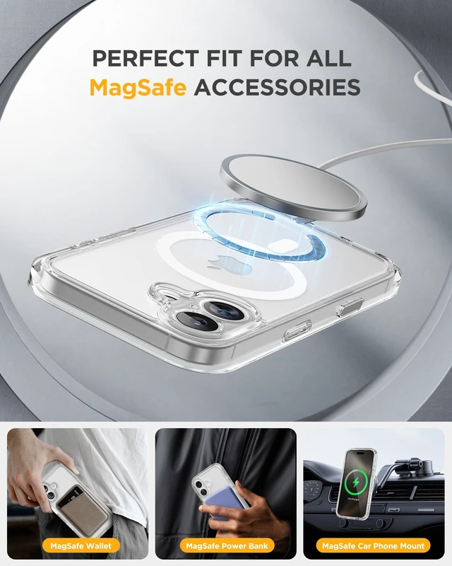 Alt view image 6 of 7 - miracase for iPhone 17 Case 6.3'', Full-Body Military Grade Drop Protection Outdoor Phone case with Built-in Glass Screen &Camera Control,Easy Installation,Compatible with MagSafe,Clear