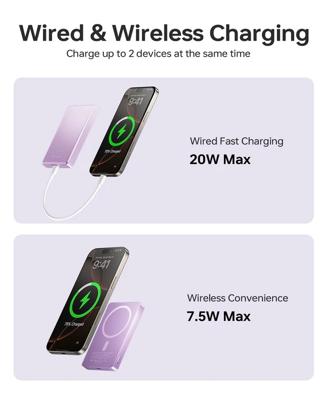 Alt view image 4 of 7 - ULiXWH 10,000mAh for MagSafe Power Bank Ultra-Slim Fast Charging for Travel | Magnetic Wireless Charger with USB-C Cable, Metal-Alloy Portable Battery for iPhone 18/17 Pro Max/17 Pro/Air/16/15/14,