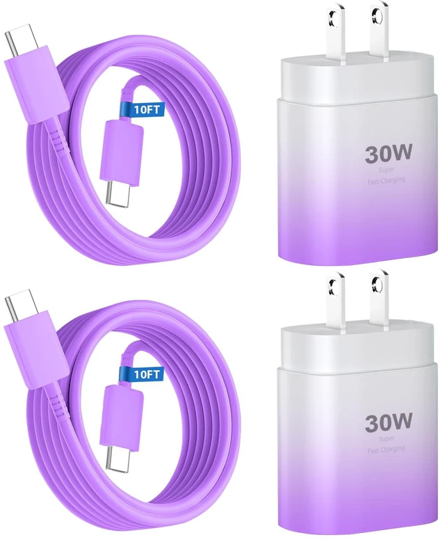 Main image of Phone 17 16 15 Charger Fast Charging,30W USB C Phone 17 16 15 Pro Max Charger Block&10FT Long Type C Cable Cord for i.Phone 17/17 Air/17 Pro/17 Pro Max/16/16 ProMax/15/15 Pro Max,Purple Gradient
