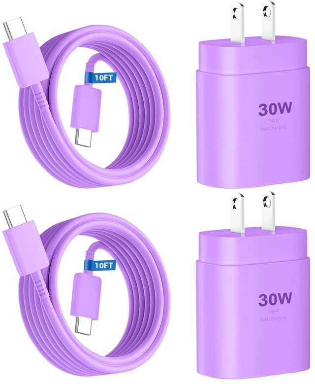 Main image of Phone 17 16 15 Charger Fast Charging,30W USB C Phone 17 16 15 Pro Max Charger Block &10FT Long Type C Cable Cord for i.Phone 17/17 Air/17 Pro/17 Pro Max/16/16 Plus/16 Pro Max/15/15 Pro Max,Purple