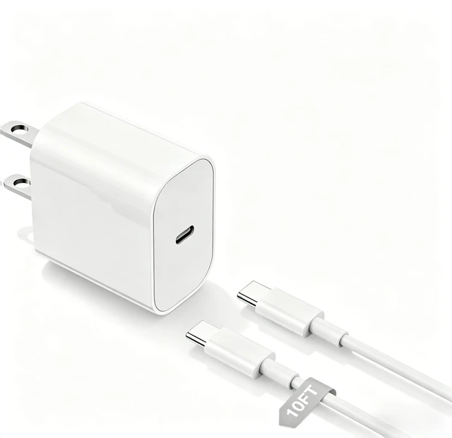 Main image of iPhone 18 17 16 15 Charger Fast Charging 10 ft and Long USB C to C Cable Cord 10ft,20W Type C Wall Charge Block Power Adapter Plug Brick for Apple iPhone Duo/18 Pro Max/17 Air/16 Pro/15 Plus/iPad