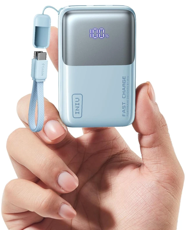 Main image of INIU Mini Portable Charger, Small 10000mAh 45W Fast Charging Power Bank | Flight-Safe, USB-C Cable, Travel Essential, 45W Battery Phone Pack for iPhone 18 Pro 17 Samsung S26 Google etc, Light Blue
