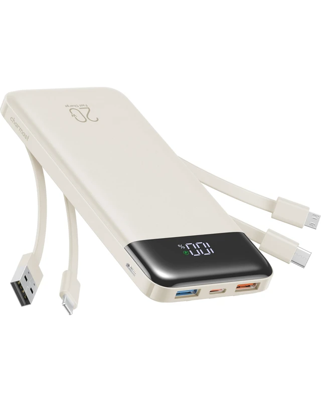 Main image of charmast Portable Charger Built-in Cables, 20000mAh Power Bank 6-Output | Travel Fast Charging Battery Pack for iPhone 17/16/15 Samsung Android, Flight-Approved, Multi-Device, USB-C & USB-A, LED %