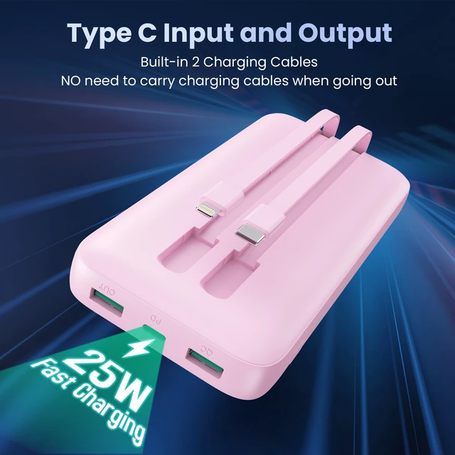 Alt view image 5 of 5 - Portable Charger PowerBank 40,800mAh with Built-in Cables,25W PD Fast Charging +QC 4.0 Quick Phone Charging Power Bank, Travel Essential Charger Battery Pack for iPhone 17/16/15 Android Galaxy etc