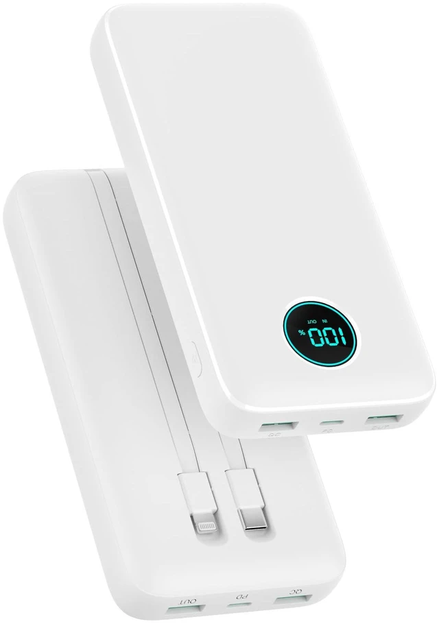 Main image of Portable Charger PowerBank 40,800mAh with 2 Built-in Cables,25W PD Fast Charging +QC 4.0 Quick Phone Charging Power Bank, 5 Outputs LCD Display USB C Battery Pack for iPhone 16/15 Android Galaxy etc