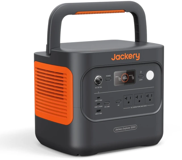 Main image of Jackery Explorer 2000 v2 Portable Power Station, 2042Wh, 2200W AC Output | LiFePO4 Battery, USB-C PD 100W Fast Charging, Solar Generator for Emergencies, Power Outages, Camping (Solar Panel Optional)
